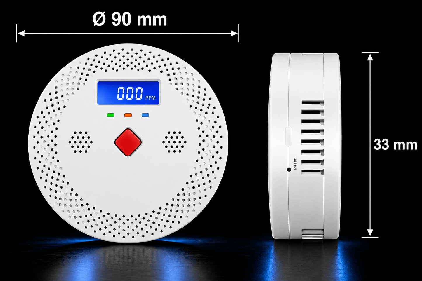Détecteur de Monoxyde de Carbone Connecté WiFi — Alarme 85dB