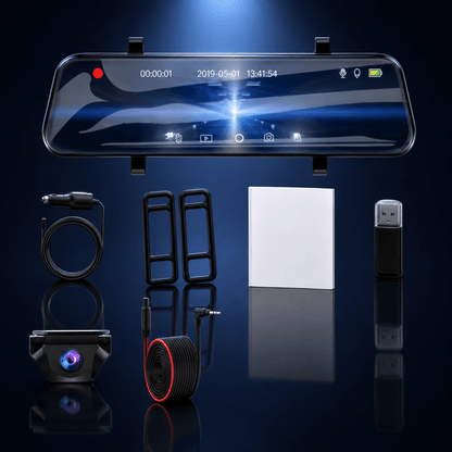 Miroir Caméra pour Voiture — Écran Tactile 2.5K GPS WiFi