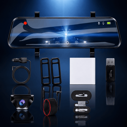 Miroir Caméra pour Voiture — Écran Tactile 2.5K GPS WiFi
