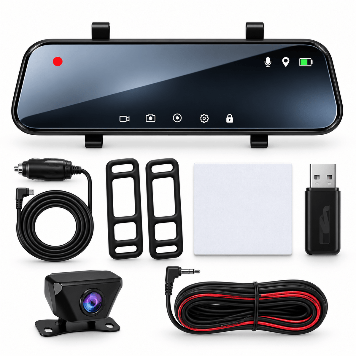 Miroir Caméra Voiture Écran 2.5K GPS