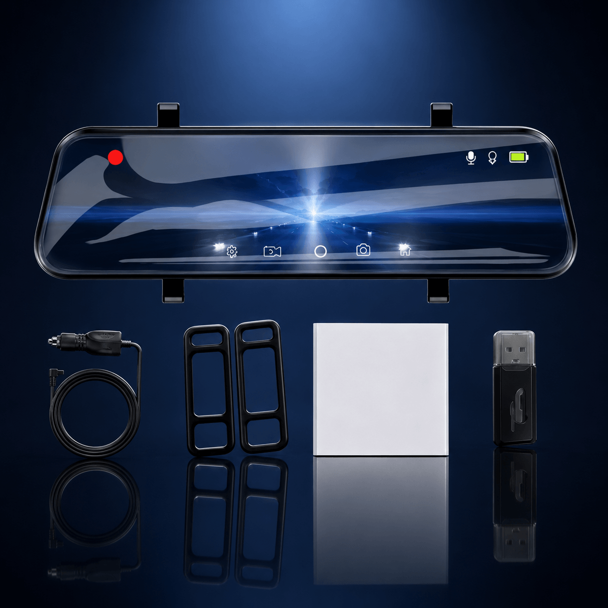 Miroir Caméra pour Voiture — Écran Tactile 2.5K GPS WiFi