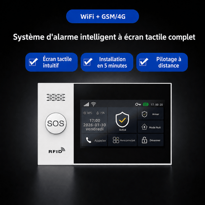 Centrale d'alarme SENTINELLE™ à écran tactile 4G et WiFi