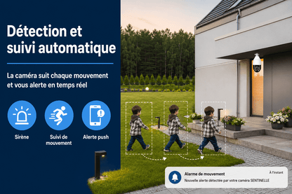 Caméra ampoule WiFi E27 SilverProtect, détection et suivi de mouvement