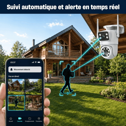 Caméra PTZ double objectif 4K SilverProtect, suivi automatique intelligent