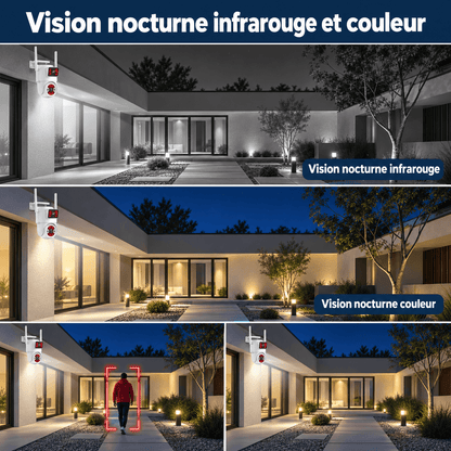 Caméra PTZ double objectif 4K SilverProtect, vision nocturne
