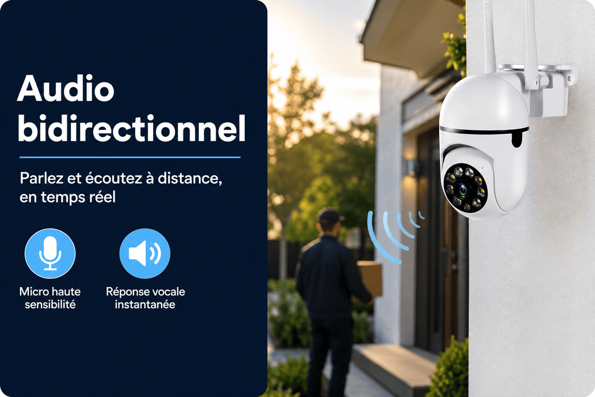 Caméra extérieure PTZ WiFi SilverProtect, audio bidirectionnel