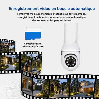 Caméra extérieure PTZ WiFi SilverProtect, enregistrement en boucle