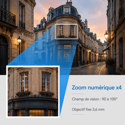 Caméra extérieure PTZ WiFi SilverProtect, zoom numérique