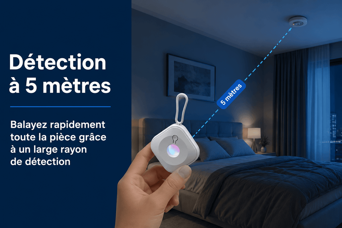 Détecteur de caméra cachée SilverProtect, portée de détection 5 mètres