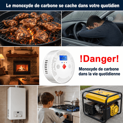 Détecteur de monoxyde de carbone WiFi SilverProtect, dangers du quotidien