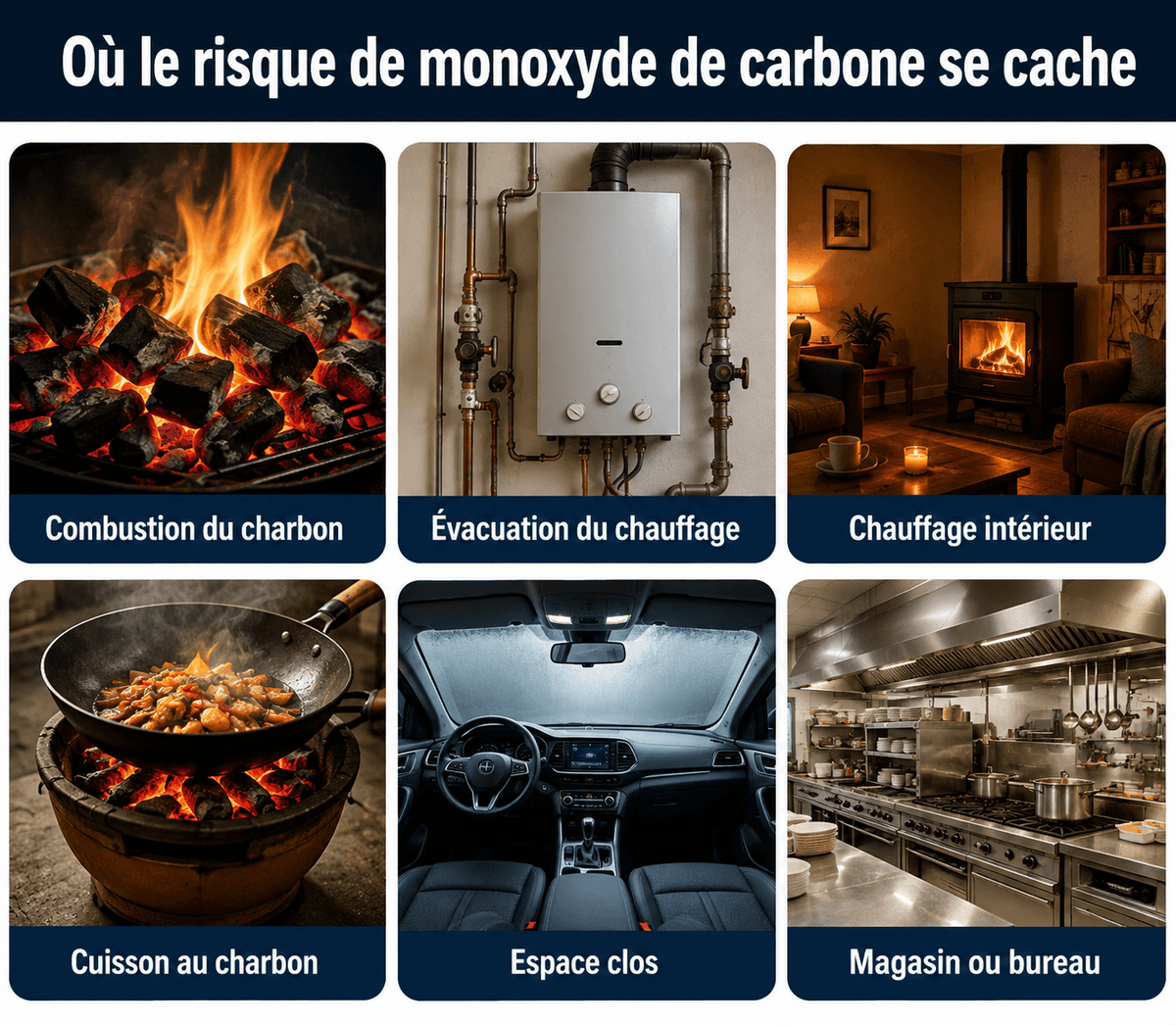 Détecteur de monoxyde de carbone WiFi SilverProtect, sources de risque