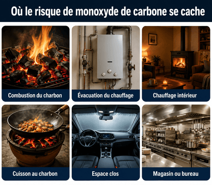 Détecteur de monoxyde de carbone WiFi SilverProtect, sources de risque
