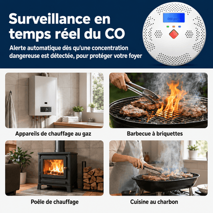 Détecteur de monoxyde de carbone WiFi SilverProtect, surveillance et usages