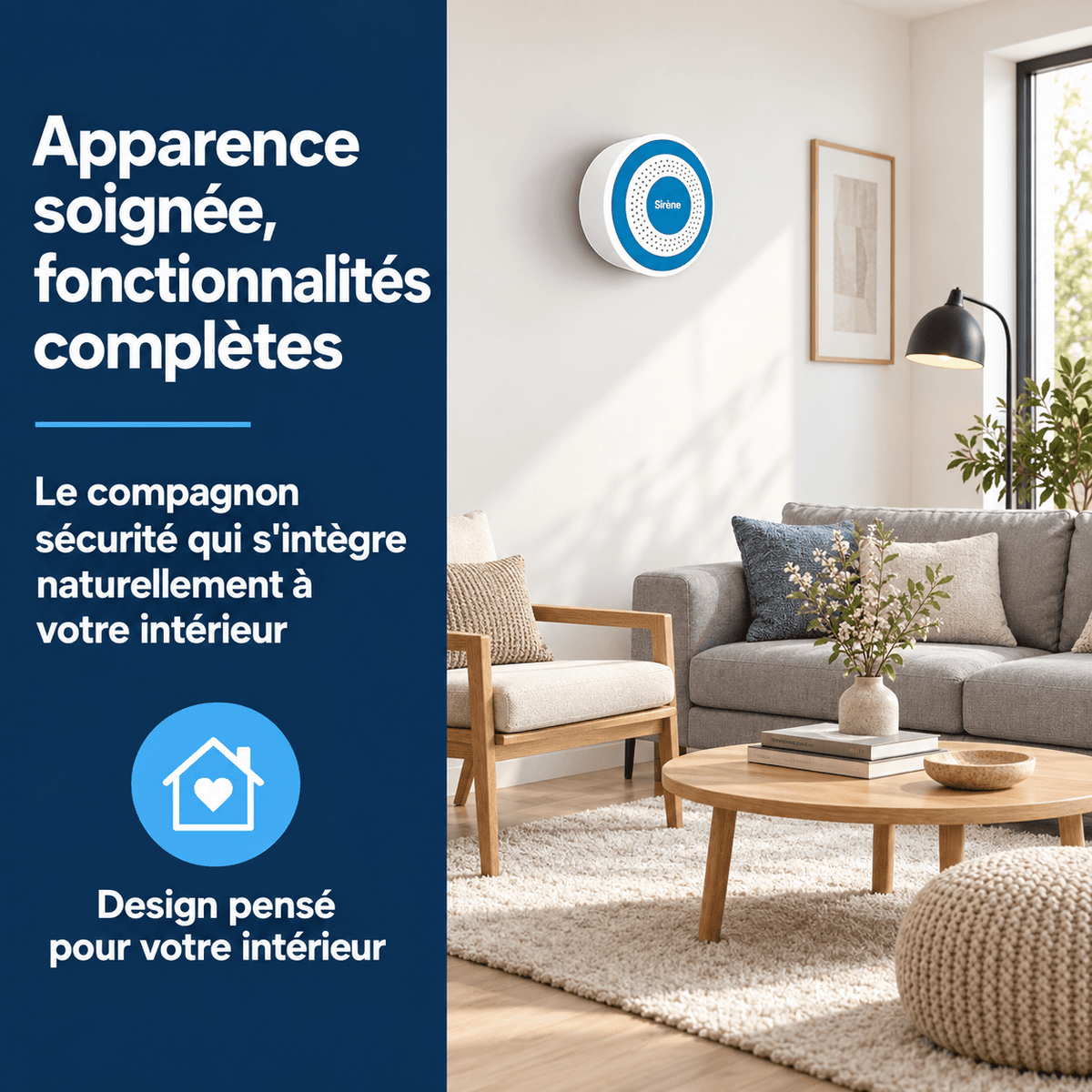 Sirène intérieure SilverProtect, apparence soignée