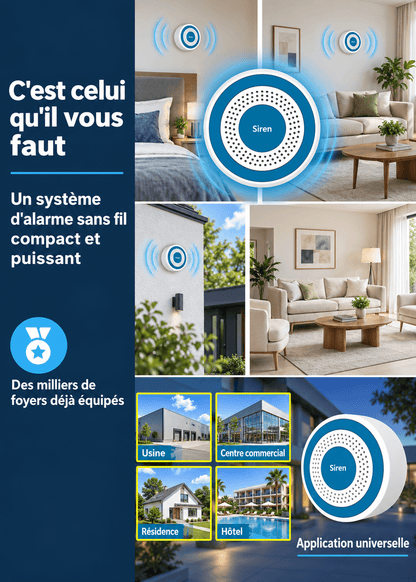 Sirène intérieure SilverProtect, usages multiples