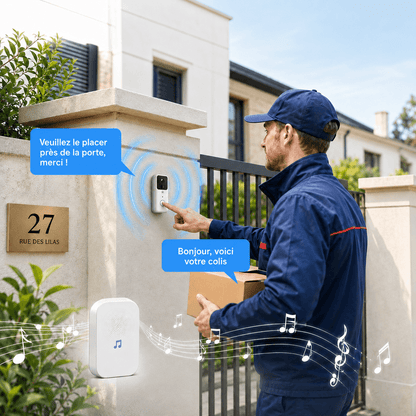 Sonnette Vidéo WiFi 1080P — Interphone Sans Fil