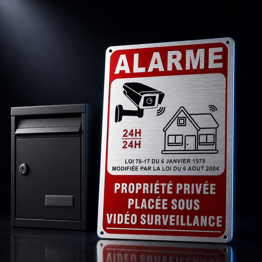 Plaque dissuasive alarme SilverProtect taille S 14x20cm