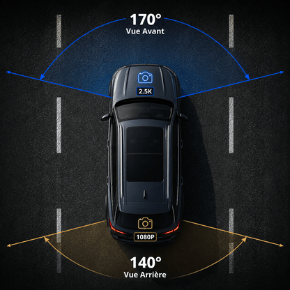 Miroir Caméra pour Voiture — Écran Tactile 2.5K GPS WiFi