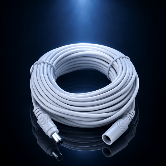 Rallonge câble alimentation DC 12V blanc SilverProtect pour caméra extérieure