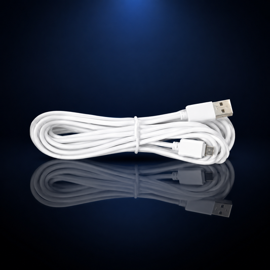 Câble Micro USB extra long blanc SilverProtect pour caméra intérieure