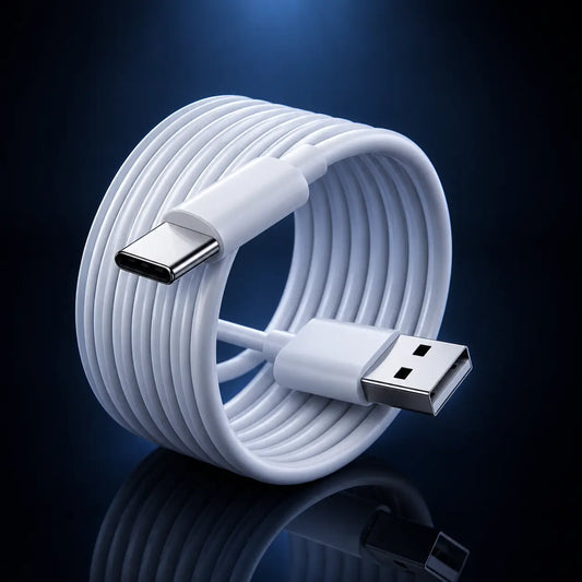 Câble USB-C extra long blanc SilverProtect pour caméra intérieure