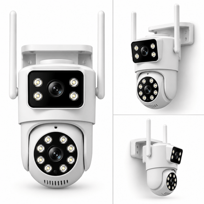 Caméra Extérieure WiFi PTZ Double Objectif