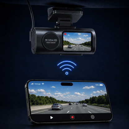 Caméra Embarquée 4K UHD — WiFi GPS Voiture