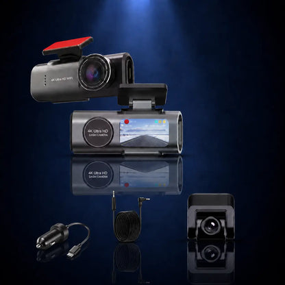 Caméra Embarquée 4K UHD — WiFi GPS Voiture
