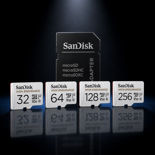 Carte MicroSD SanDisk High Endurance — V30 U3 4K | Surveillance & Dashcam