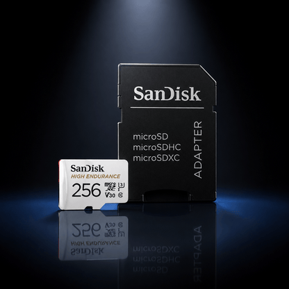 Carte MicroSD SanDisk High Endurance — V30 U3 4K | Surveillance & Dashcam