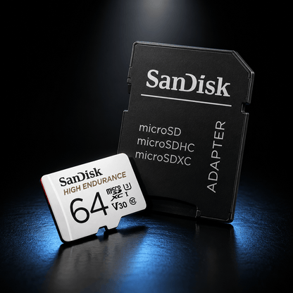 Carte MicroSD SanDisk High Endurance — V30 U3 4K | Surveillance & Dashcam