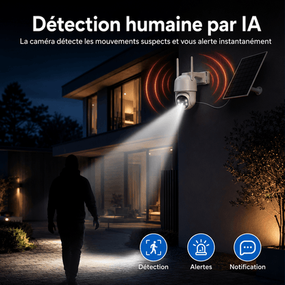 Détection de mouvement humain intelligente PIR de la caméra SENTINELLE™ Cam Solaire