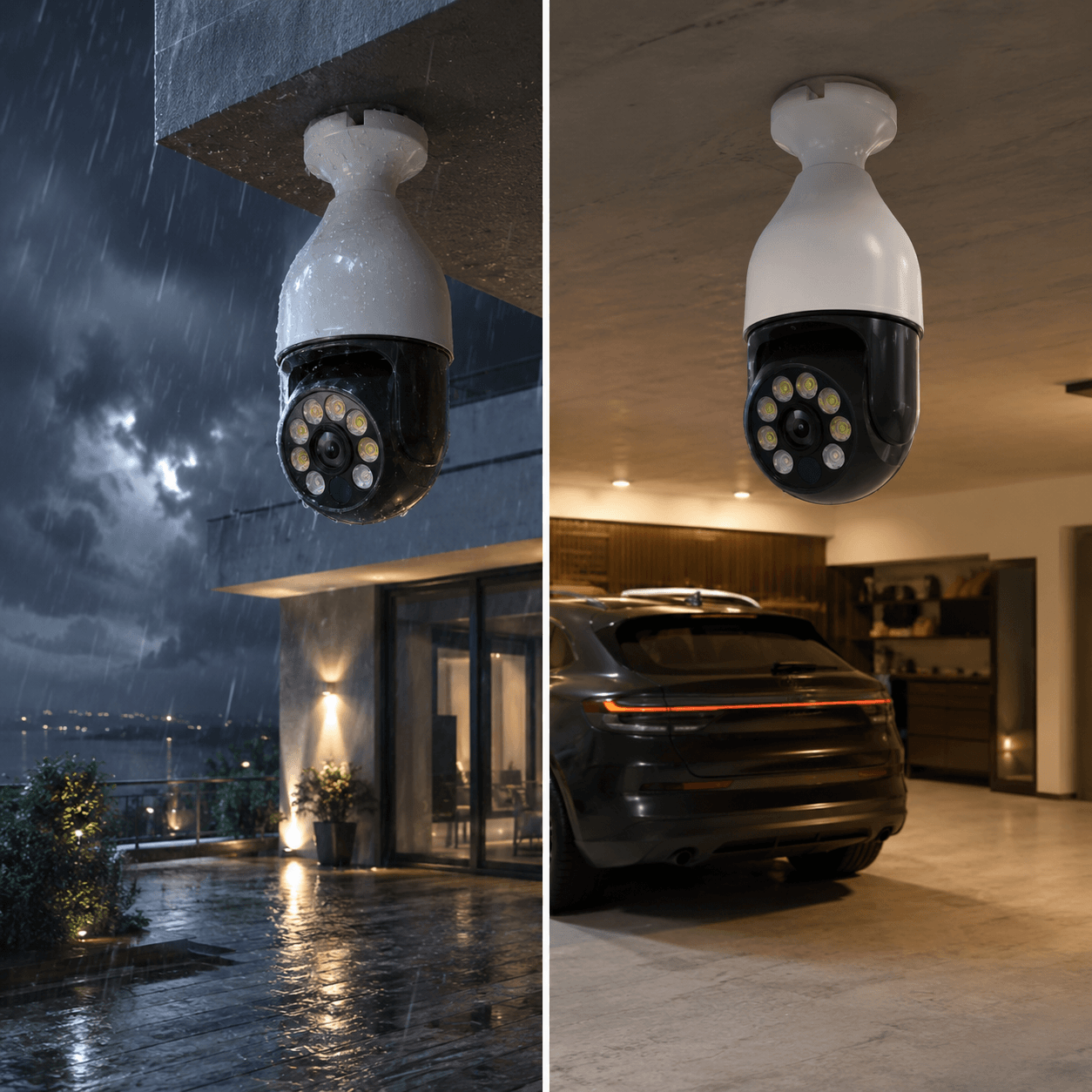 Caméra Surveillance Ampoule WiFi 5MP PTZ — Douille E27