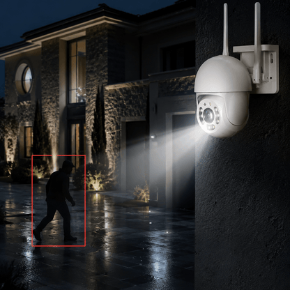 Caméra Surveillance Extérieure PTZ WiFi 4MP — Vision Nocturne Couleur