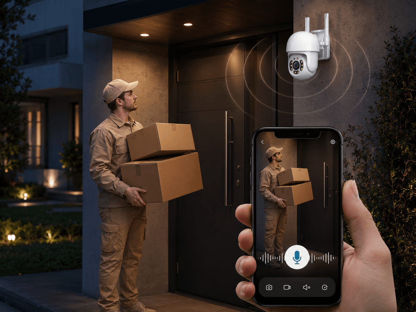 Caméra Surveillance Extérieure PTZ WiFi 4MP — Vision Nocturne Couleur