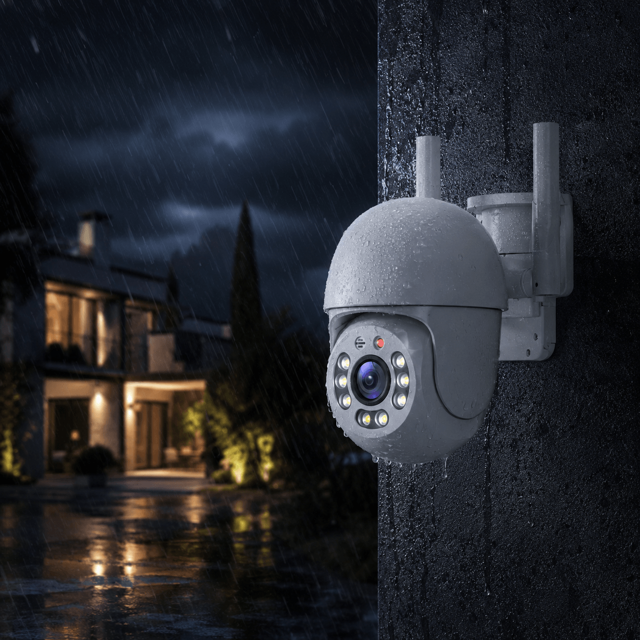 Caméra Surveillance Extérieure PTZ WiFi 4MP — Vision Nocturne Couleur