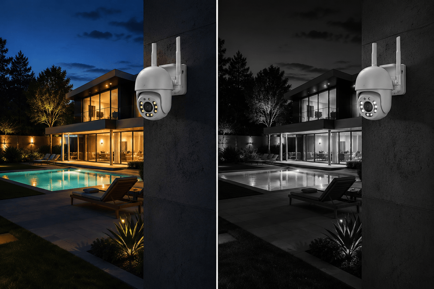 Caméra Surveillance Extérieure PTZ WiFi 4MP — Vision Nocturne Couleur