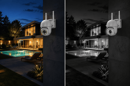 Caméra Surveillance Extérieure PTZ WiFi 4MP — Vision Nocturne Couleur