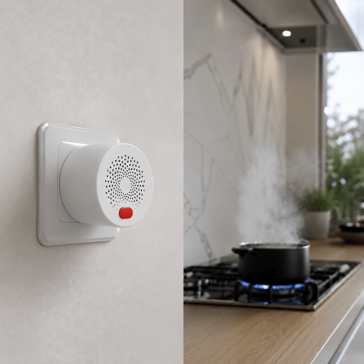 Détecteur de Gaz Connecté WiFi — Alarme Fuite Gaz Naturel & GPL
