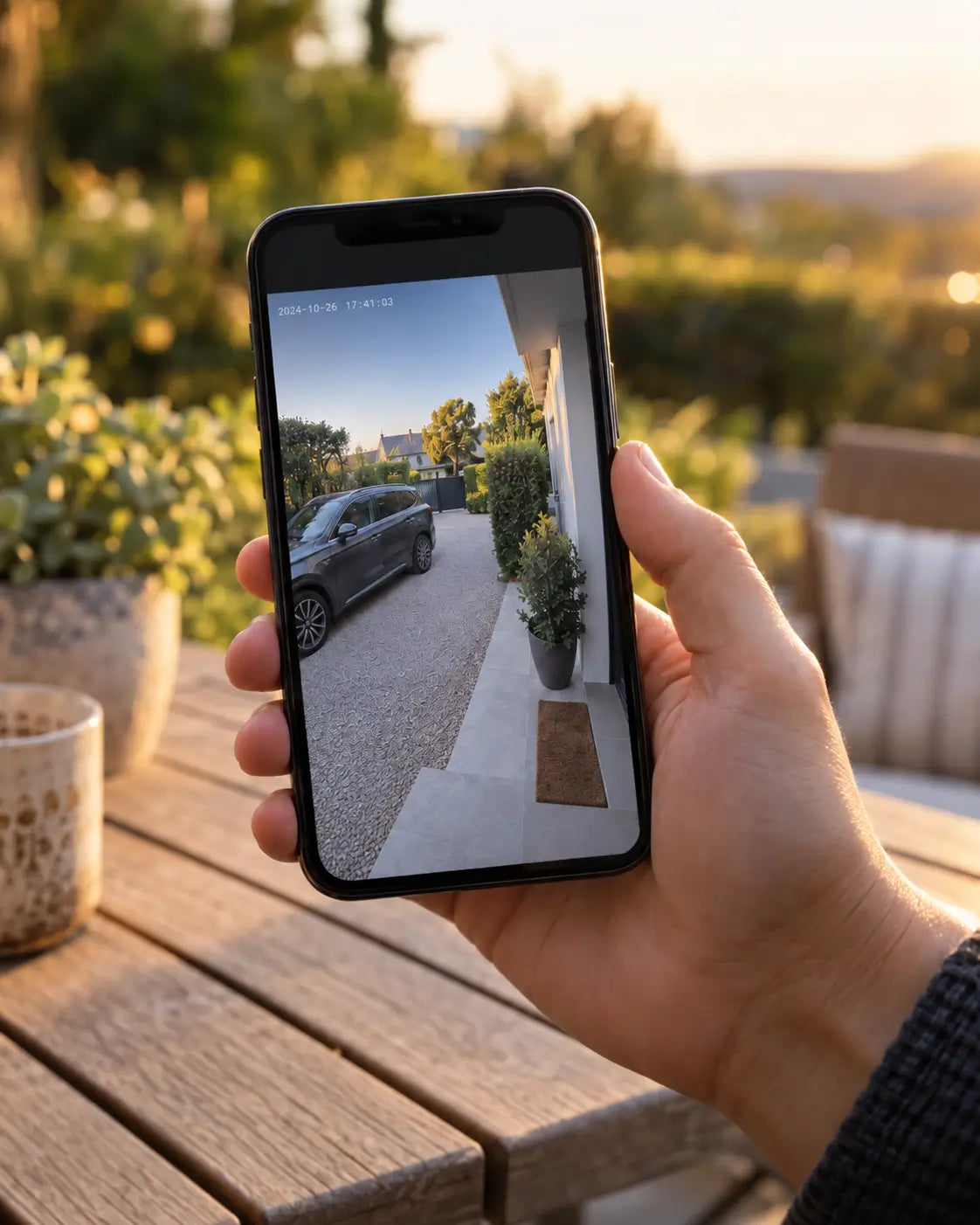 Vue en direct caméra solaire SENTINELLE sur smartphone