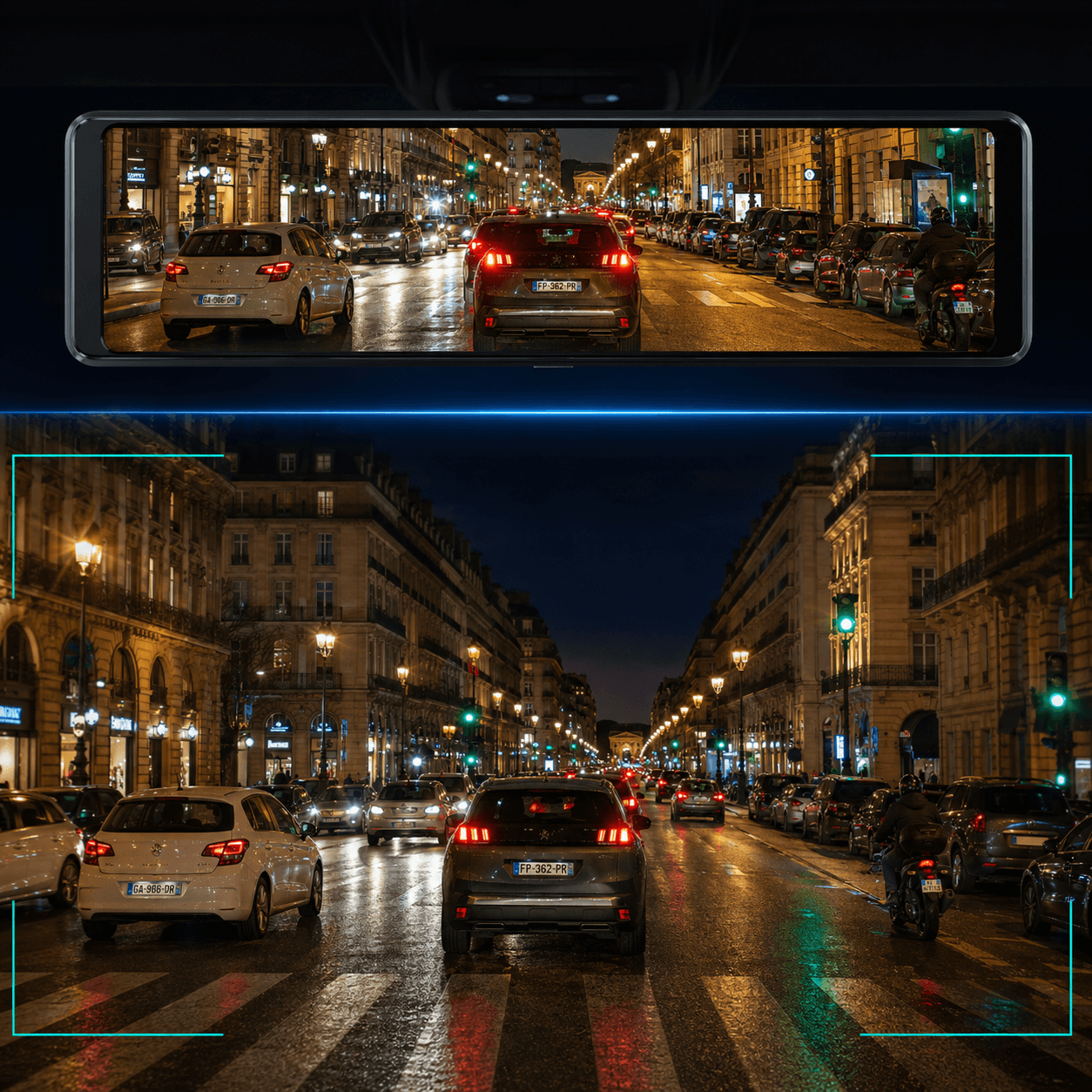 Miroir Caméra pour Voiture — Écran Tactile 2.5K GPS WiFi